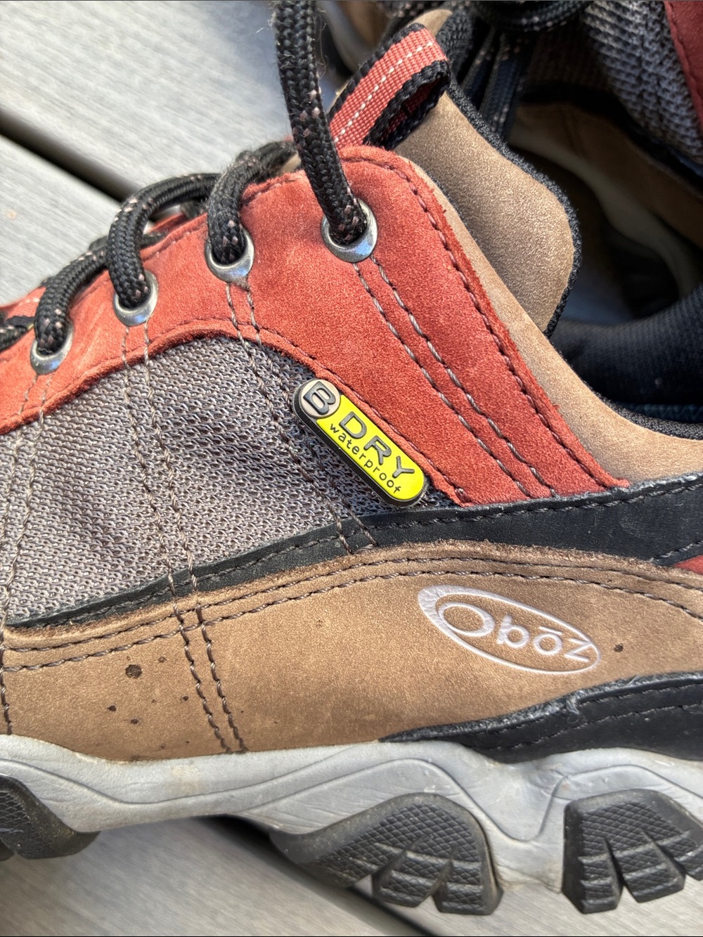 Oboz Red Brown Hiking Shoes size 10 men’s - Picture 5 of 5